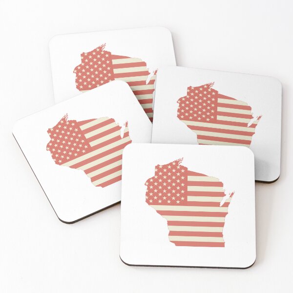 Item preview, Wisconsin USA Flag Silhouette – Stars and Stripes State Outline designed and sold by Paper Drip.