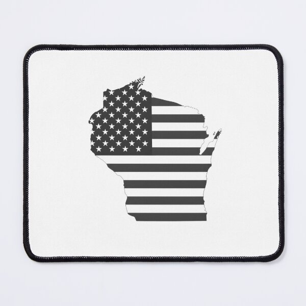 Item preview, Wisconsin State Stars & Stripes Silhouette – Black and White designed and sold by Paper Drip.