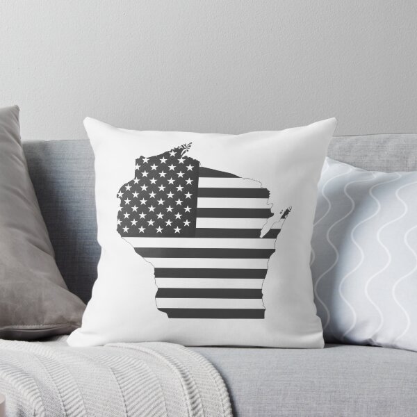 Item preview, Wisconsin State Stars & Stripes Silhouette – Black and White designed and sold by Paper Drip.