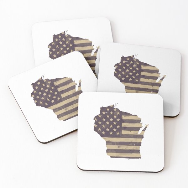 Item preview, Wisconsin State Vintage Stars & Stripes – Brown and Gold designed and sold by Paper Drip.