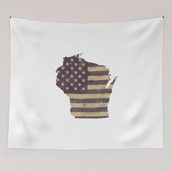 Item preview, Wisconsin State Vintage Stars & Stripes – Brown and Gold designed and sold by Paper Drip.