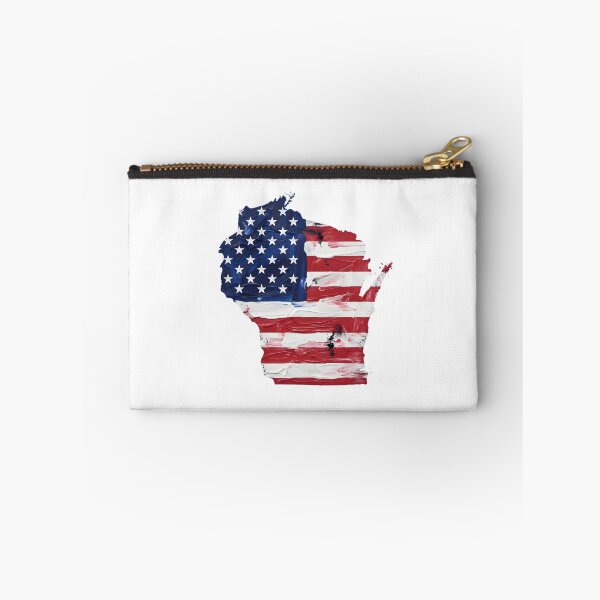 Item preview, Wisconsin Stars & Stripes State Silhouette – Distressed Americana designed and sold by Paper Drip.