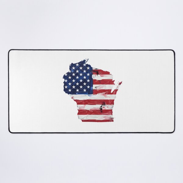 Item preview, Wisconsin Stars & Stripes State Silhouette – Distressed Americana designed and sold by Paper Drip.