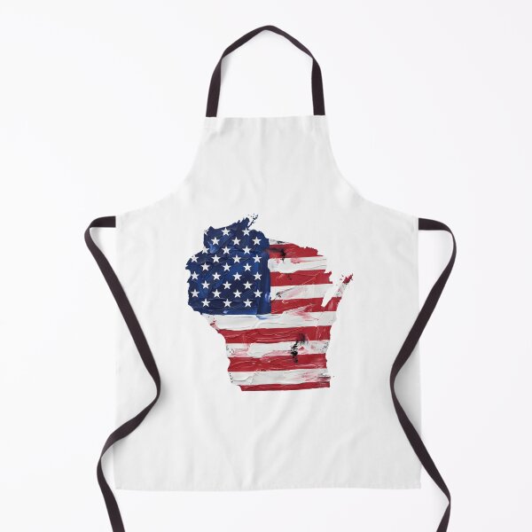 Item preview, Wisconsin Stars & Stripes State Silhouette – Distressed Americana designed and sold by Paper Drip.