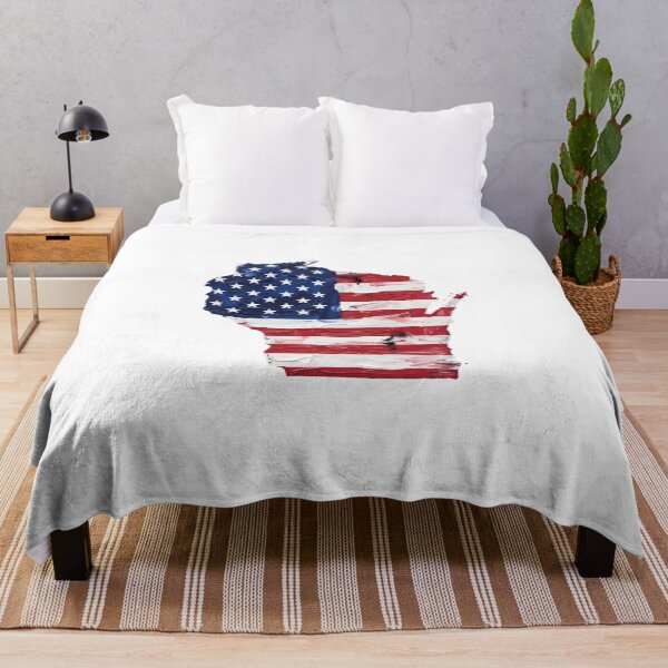 Item preview, Wisconsin Stars & Stripes State Silhouette – Distressed Americana designed and sold by Paper Drip.