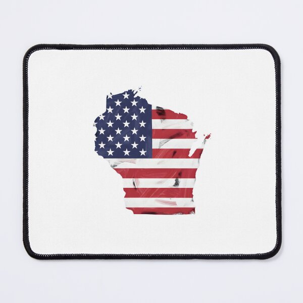 Item preview, Wisconsin Stars & Stripes State Silhouette – Distressed Americana designed and sold by Paper Drip.