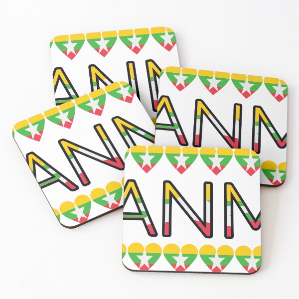 Item preview, Myanmar Flag Letters And Hearts designed and sold by TheIconSmith.