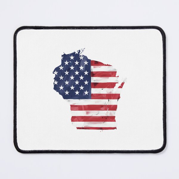 Item preview, Wisconsin Stars & Stripes State Silhouette – Distressed Americana designed and sold by Paper Drip.