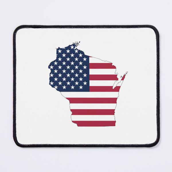 Item preview, Wisconsin Stars & Stripes State Silhouette – Distressed Americana designed and sold by Paper Drip.