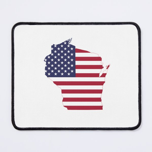 Item preview, Wisconsin Stars & Stripes State Silhouette – Distressed Americana designed and sold by Paper Drip.