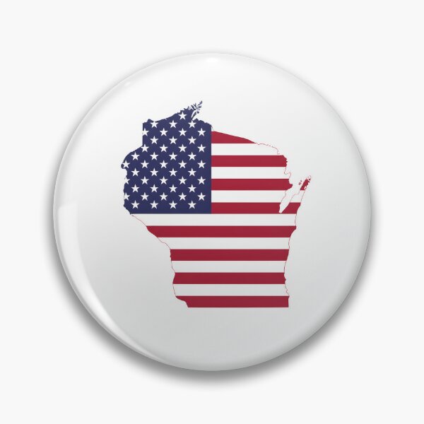 Item preview, Wisconsin Stars & Stripes State Silhouette – Distressed Americana designed and sold by Paper Drip.