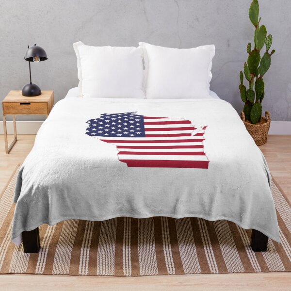Item preview, Wisconsin Stars & Stripes State Silhouette – Distressed Americana designed and sold by Paper Drip.