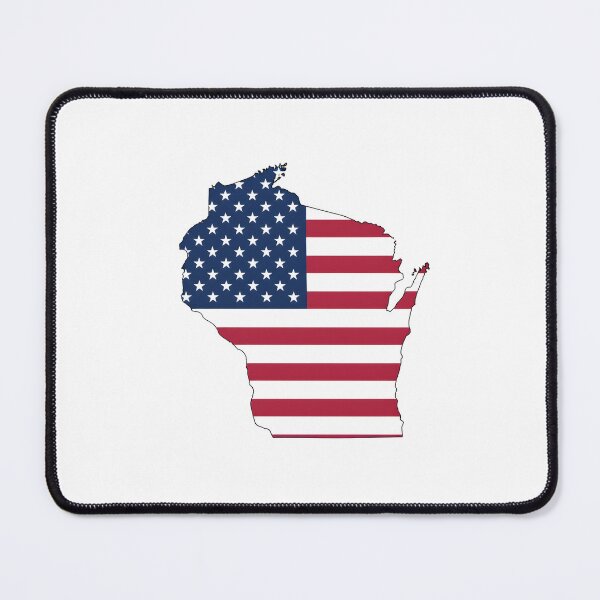 Item preview, Wisconsin Stars & Stripes State Silhouette – Distressed Americana designed and sold by Paper Drip.