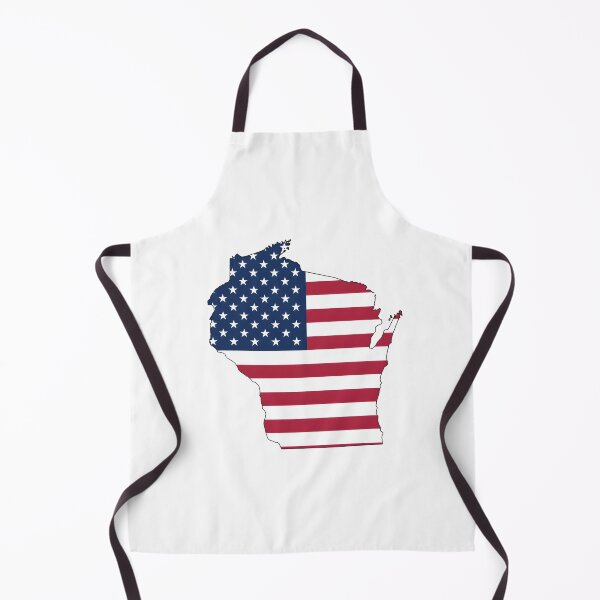 Item preview, Wisconsin Stars & Stripes State Silhouette – Distressed Americana designed and sold by Paper Drip.