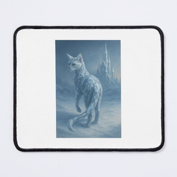 Item preview, Crystal Snow Queen Cat – Faceted Ice Fantasy Art designed and sold by LovelyCatGalaxy.