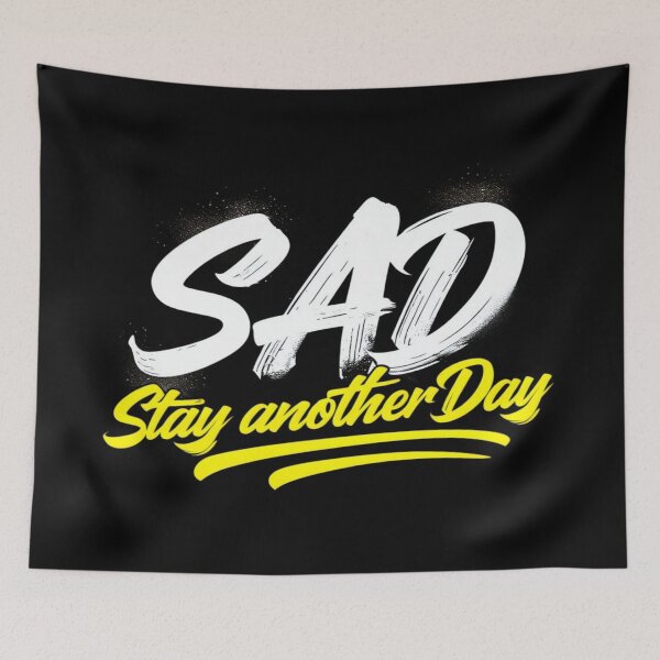 Item preview, Inspirational SAD Acronym Print – Stay Another Day Mental Wellness Poster for Redbubble & Pinterest Decor designed and sold by Bright Nest Studio.