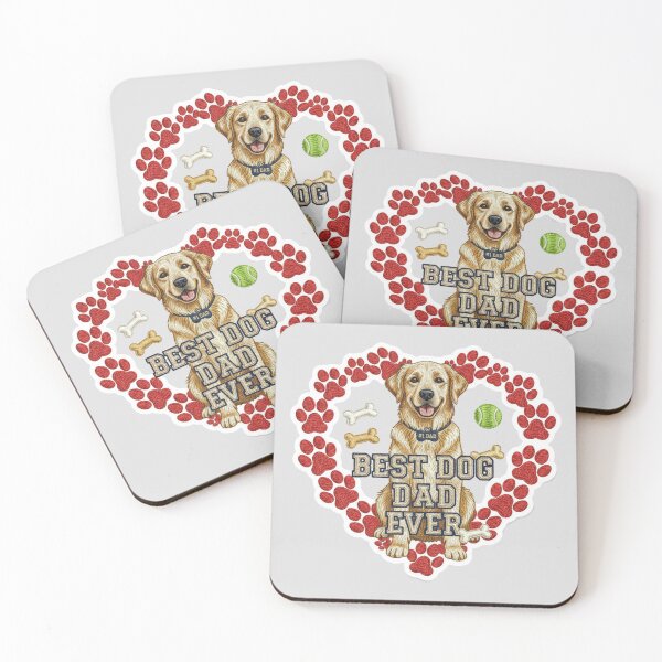 Item preview, Best Dog Dad Ever Paw Print Heart Embroidered Style Tee Sticker designed and sold by GeniePixel.