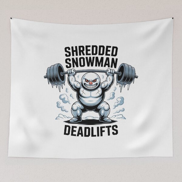 Item preview, Shredded Snowman Deadlifts Cursed Winter Fitness Gym Meme designed and sold by WSPrintCrafter.
