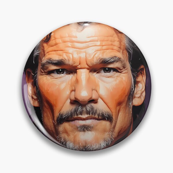 Item preview, PATRICK SWAYZE ORANGE PURPLE WATERCOLOR PORTRAIT designed and sold by ThomasSchott.