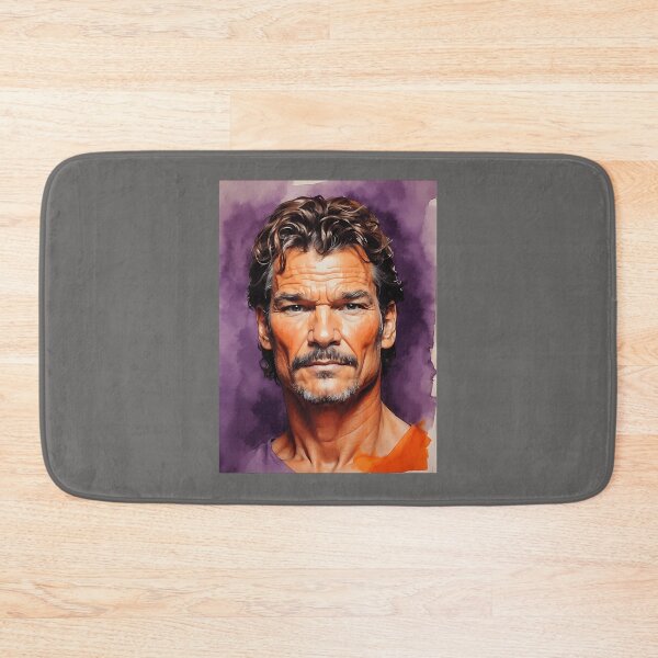 Item preview, PATRICK SWAYZE ORANGE PURPLE WATERCOLOR PORTRAIT designed and sold by ThomasSchott.