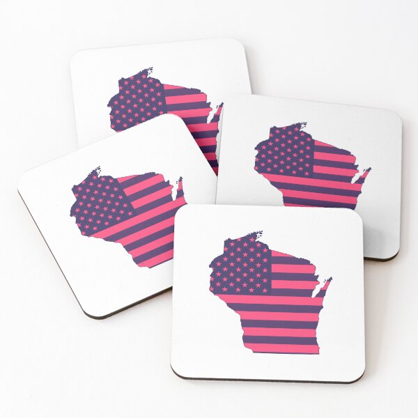 Item preview, Wisconsin USA Flag Silhouette – Stars and Stripes State Outline designed and sold by Paper Drip.