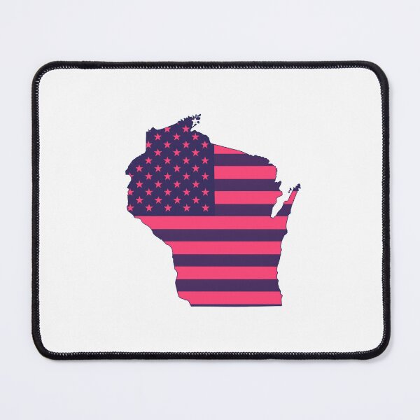 Item preview, Wisconsin USA Flag Silhouette – Stars and Stripes State Outline designed and sold by Paper Drip.