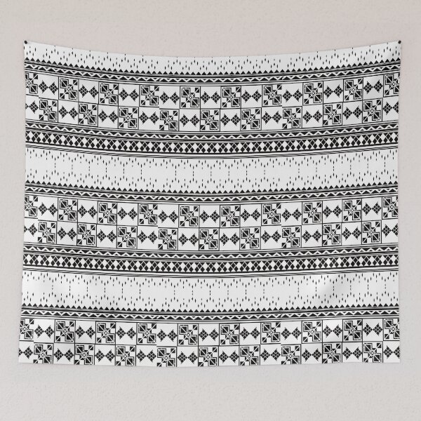 Item preview, Black & White Tribal Border Pattern designed and sold by PiPithecats.