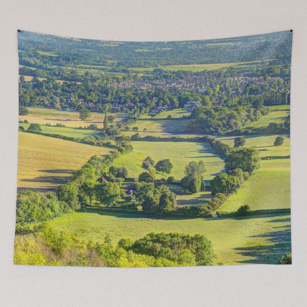 Item preview, Sunrise over Chantry Hill and Storrington Village.  designed and sold by HazyApplePhoto.