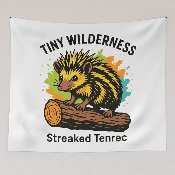 Item preview, Streaked Tenrec Tiny Wilderness Art designed and sold by WildlifeInc.
