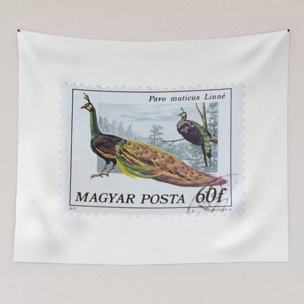 Item preview, Magyar Hungary Peacock Vintage Postage Stamp designed and sold by red-amber65.
