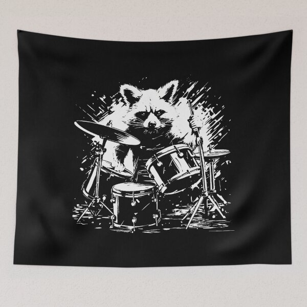 Item preview, Drummer Raccoon Playing Drums Funny Drumming Raccoon Lover designed and sold by TamaraIrma.