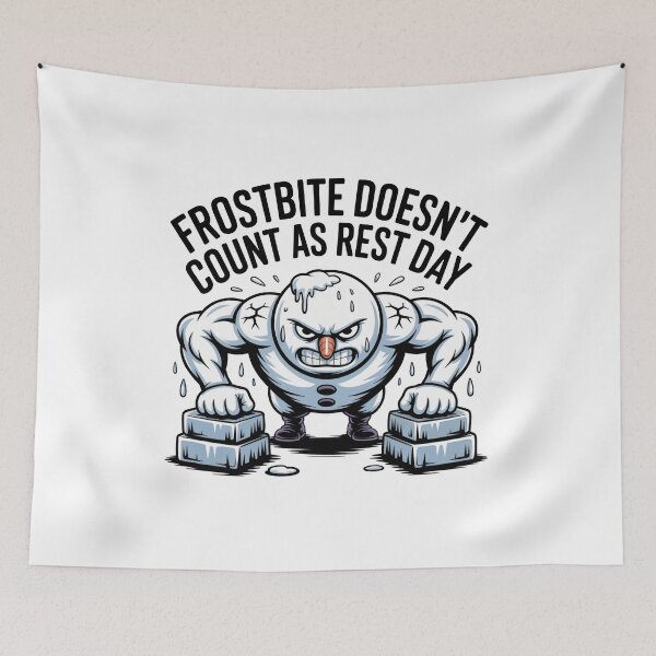 Item preview, Frostbite Doesn’t Count As Rest Day Cursed Snowman Winter Gym Humor designed and sold by WSPrintCrafter.