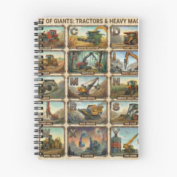 Item preview, A-Z Tractors & Heavy Equipment Alphabet  designed and sold by Darktideprints.