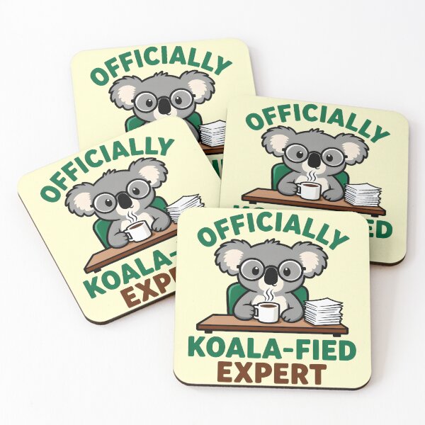 Item preview, Officially Koala-fied Expert - Funny Cute Koala Coffee Pun For Coffee Lovers designed and sold by Aesthetic-Avenue.