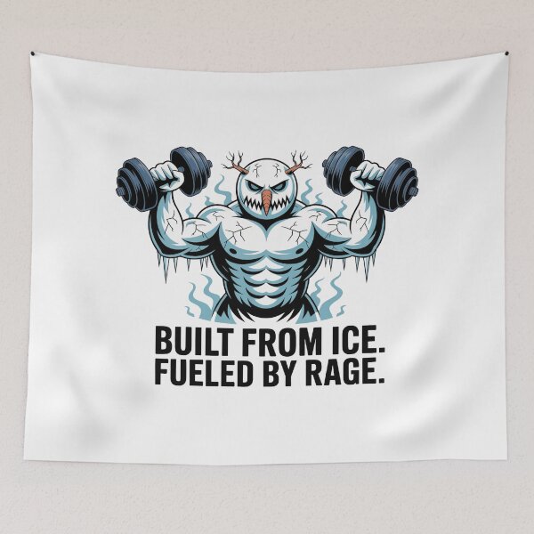 Item preview, Built From Ice Fueled By Rage Cursed Snowman Winter Gym Meme designed and sold by WSPrintCrafter.