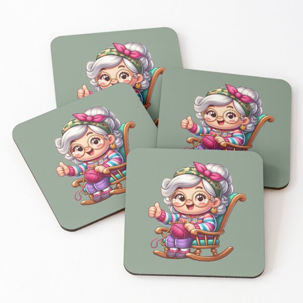 Item preview, Grandma Veteran - Cute Knitting Military Granny designed and sold by GREENZ0NE.