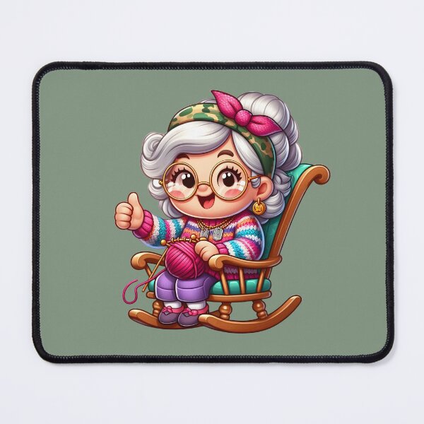 Item preview, Grandma Veteran - Cute Knitting Military Granny designed and sold by GREENZ0NE.