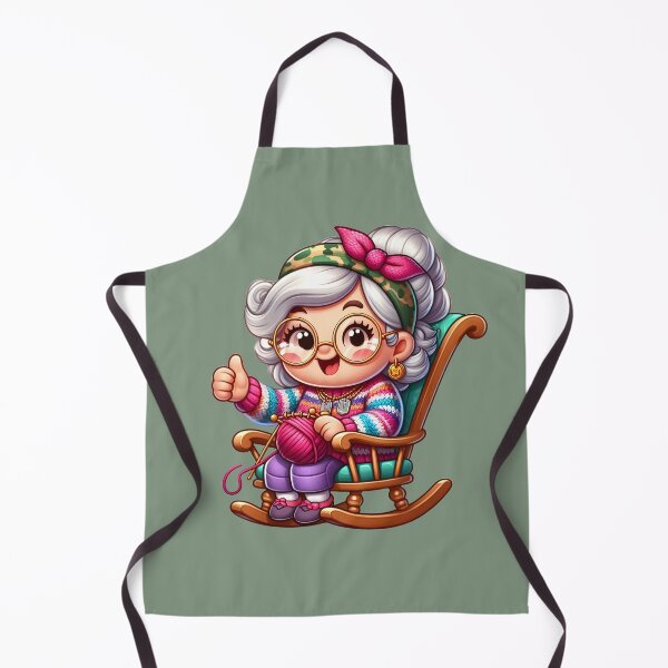 Item preview, Grandma Veteran - Cute Knitting Military Granny designed and sold by GREENZ0NE.