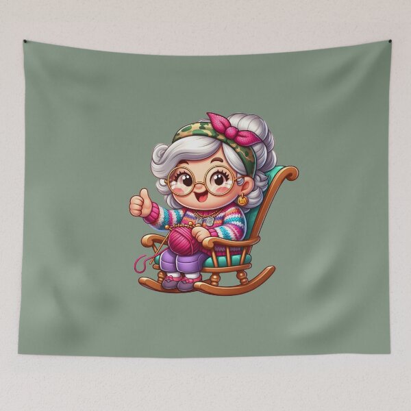 Item preview, Grandma Veteran - Cute Knitting Military Granny designed and sold by GREENZ0NE.
