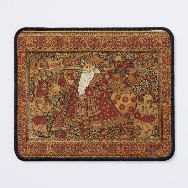 Item preview, “Pattachitra Santa Spreading Festive Joy” designed and sold by digisetumedia.