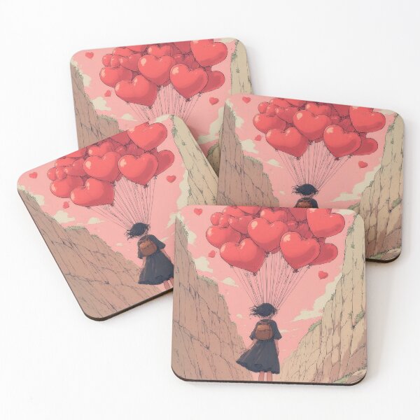 Item preview, Girl with heart-shaped balloons in the canyon designed and sold by Mianku | Für das Leben.
