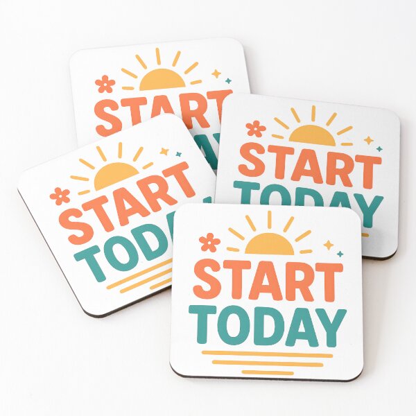 Item preview, Start Today Motivational Sunrise Quote Design. designed and sold by The-T-In-Retro.