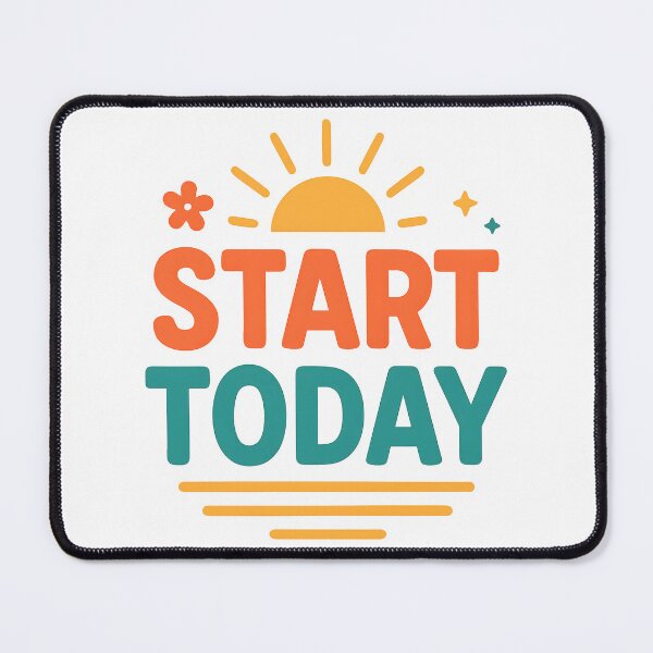 Item preview, Start Today Motivational Sunrise Quote Design. designed and sold by The-T-In-Retro.