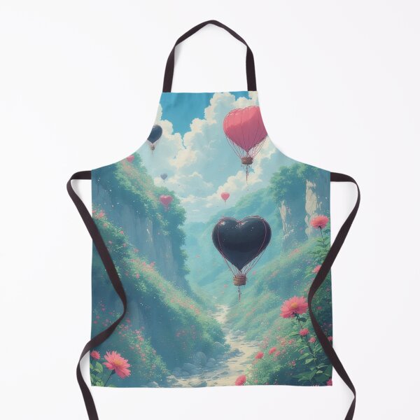 Item preview, Heart-shaped balloons over a blooming landscape designed and sold by Mianku | Für das Leben.