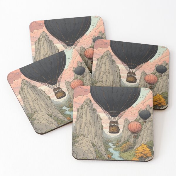 Item preview, Hot air balloons over rugged mountain scenery designed and sold by Mianku | Für das Leben.