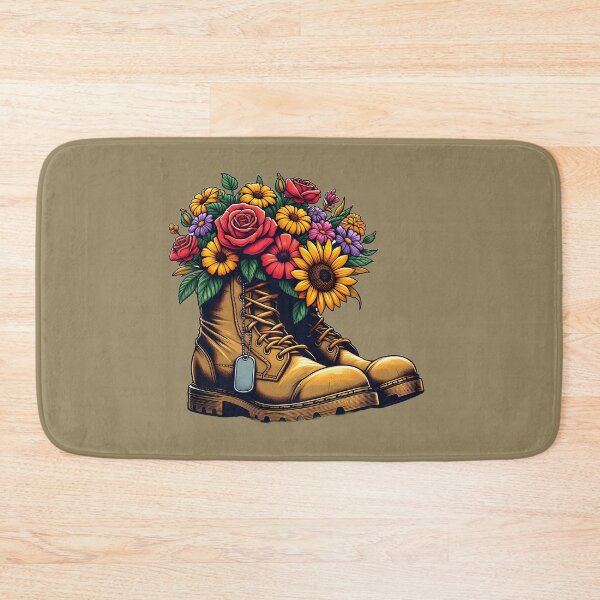 Item preview, Floral Combat Boots & Dog Tags designed and sold by GREENZ0NE.