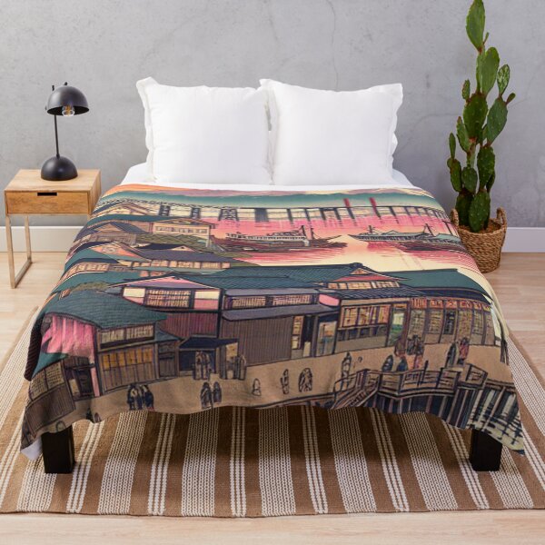 Item preview, Tacoma Ukiyo-e Landscape – Mount Rainier, Cherry Blossoms & Sunset Edo Style designed and sold by Vandy Fullam.