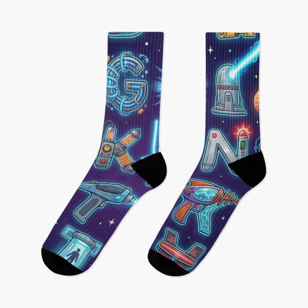 Item preview, A-Z Retro Sci-fi Alphabet designed and sold by Darktideprints.