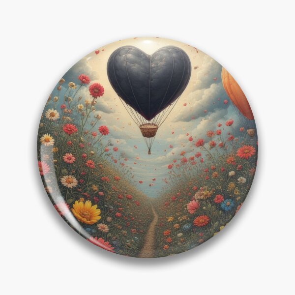 Item preview, Flower path beneath heart-shaped balloons in the sky designed and sold by Mianku | Für das Leben.