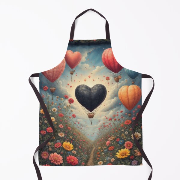 Item preview, Flower path beneath heart-shaped balloons in the sky designed and sold by Mianku | Für das Leben.